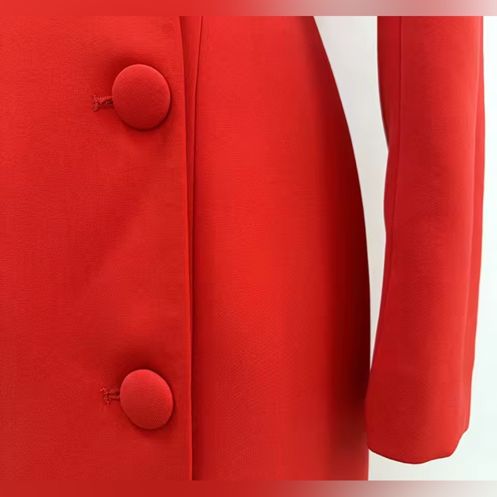 NEW $385 Audrey Couture Red Double-Breasted Coat - Picture 9 of 12